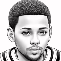 the face of a young man with an afro