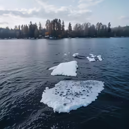 ice floes floating on top of the water