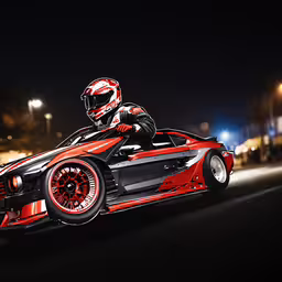 a man in a racing suit is driving a race car,a man is driving on an orange sports car