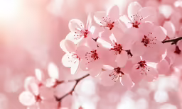 pink cherry blossom blossoms in the wind