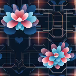 a couple of flowers with a heart on top