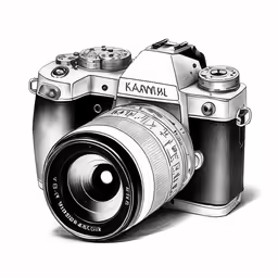 a black and white photo of an antique camera