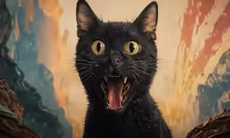 a close up of a cat with big eyes