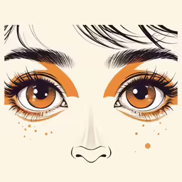 an orange and black illustrated eyeshade by eric depait
