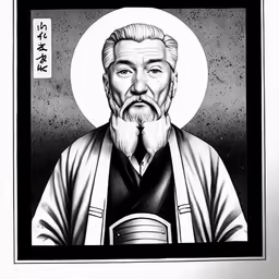 a drawing of a man with an open mouth
