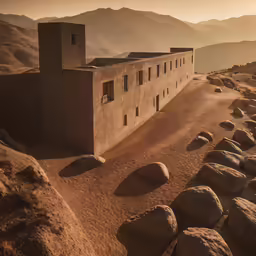 adobe adobe - style building on a mountainous cliff