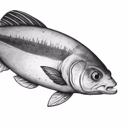 an illustration of a fish with long legs