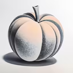 a picture of a drawing of a snow covered pumpkin