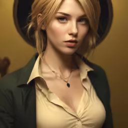 a young blonde girl in a dark hat