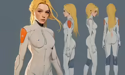 a model of a woman in white with various body types
