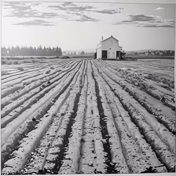 a house sitting in the middle of a field