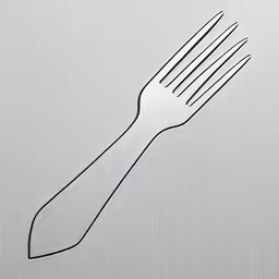 an artistic drawing of a fork made from wire