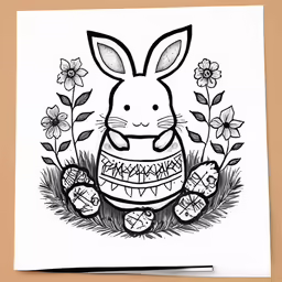 the image of an easter bunny is shown on a card