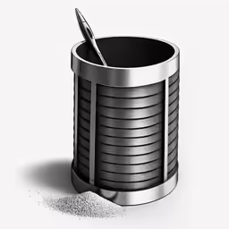 pencil holder and pen in 3d image