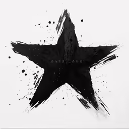 a star painted with black ink with a caption of the words cosmic