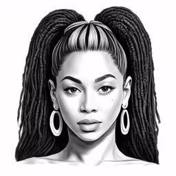 a woman with large earrings on her head