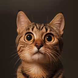 an orange cat with its eyes wide open