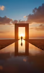 an image of a person standing in a tunnel of water