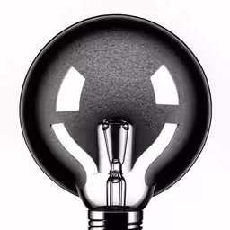 a small bulb with the face and the letters b inside