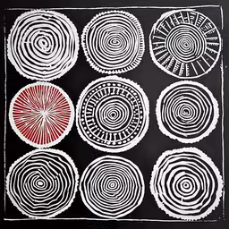 six hand drawn circles on a black background,a variety of circular, spirals designed on an old paper
