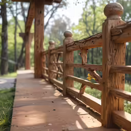 some type of bridge leading to green grassy area