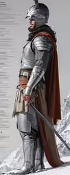 a man with a helmet standing in the snow