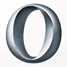 the letter o in black and white, with small dots