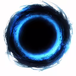abstract black and blue circular object in water