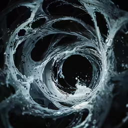 water is flowing around an object in the middle