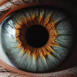 closeup of a human eye showing the iris of the eye