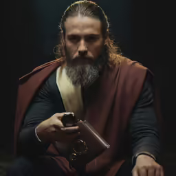 a person with a beard and long hair