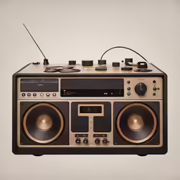 a radio with speakers on it on a wall