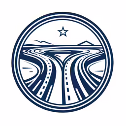 a highway with stars over it in the middle