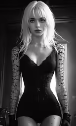 a very cute woman in a underwear and a tight outfit