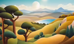 a painting that is looking like a landscape