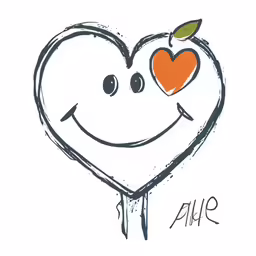 an image of a heart with an orange heart