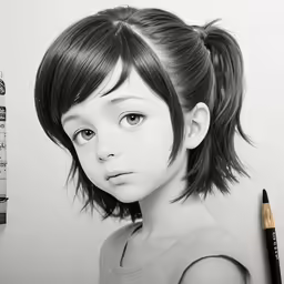 black and white photograph of a little girl