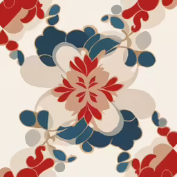 this is a wallpaper pattern in shades of blue and red