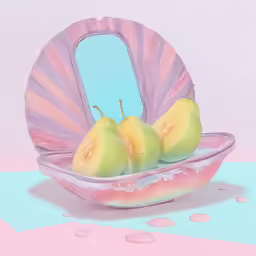 two pieces of fruit that are in a bowl