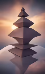 a stacked up pile of rocks on top of water