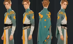 there are four different images of a woman in a costume
