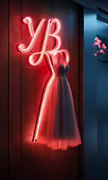 a dress is hanging on the wall