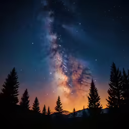 the night sky is filled with many stars
