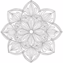the flower, which has petals and leaves, in an ornate pattern