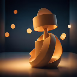 a lamp on a table in a room