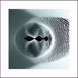 an abstract photo of a circle made of black and white lines