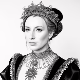 a woman wearing an elaborate outfit and tiara
