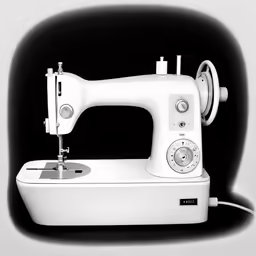 a white sewing machine with a needle on the top