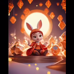 an animated character sits in a cartoon scene with a light on