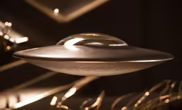 a fancy chrome object with a shiny black background